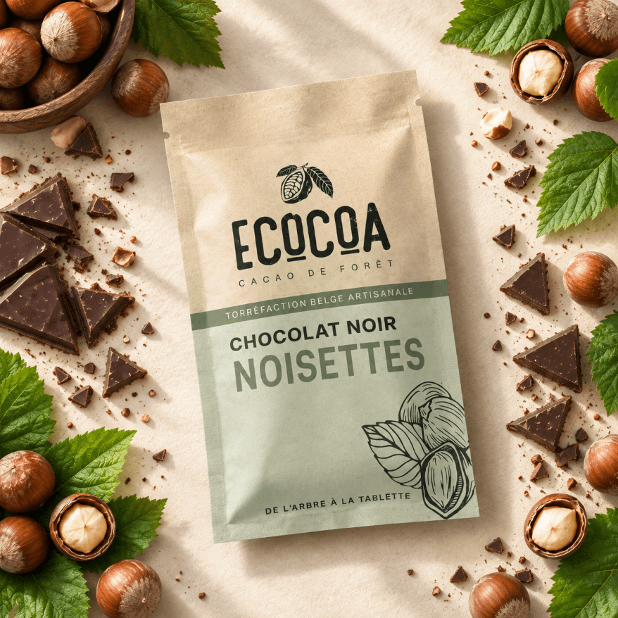 Tablette de chocolat noir 62% & Noisettes